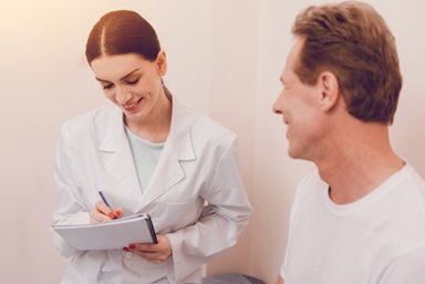 man enrolling in opioid addiction treatment